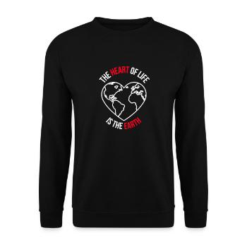 The heart of life is the earth (white) - Unisex Sweatshirt - black - Front - Alina (178cm) & Michal (187cm)