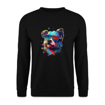 West Highland White Terrier Hipster Dog - Unisex Sweatshirt - black - Front - Alina (178cm) & Michal (187cm)
