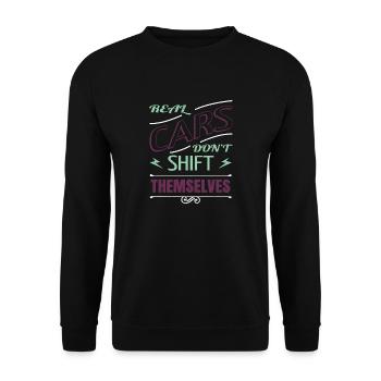 Technician Gift Automobile Awesome Statement Bday - Unisex Sweatshirt - black - Front - Alina (178cm) & Michal (187cm)