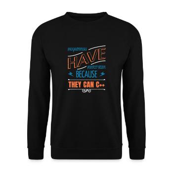 père idée cadeau humour présent c plus drôle - Sweat-shirt Unisexe - noir - Devant - Alina (178cm) & Michal (187cm)