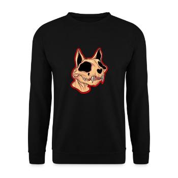 Katzenschädel - Unisex Pullover - Schwarz - Vorne - Alina (178cm) & Michal (187cm)