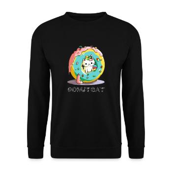 Donutcat - Unisex Sweatshirt - black - Front - Alina (178cm) & Michal (187cm)
