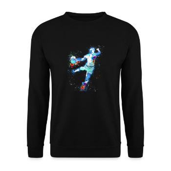 Handball, handballer, Beachhandball,Graffiti - Unisex Pullover - Schwarz - Vorne - Alina (178cm) & Michal (187cm)