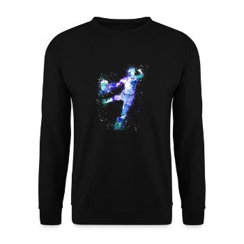 Handball, handballer, Beachhandball,aquarell - Unisex Pullover - Schwarz - Vorne - Alina (178cm) & Michal (187cm)