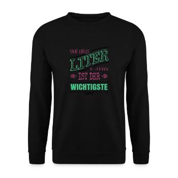 bürohumor lustig kaffeeliebhaber baristia müde - Unisex Pullover - Schwarz - Vorne - Alina (178cm) & Michal (187cm)