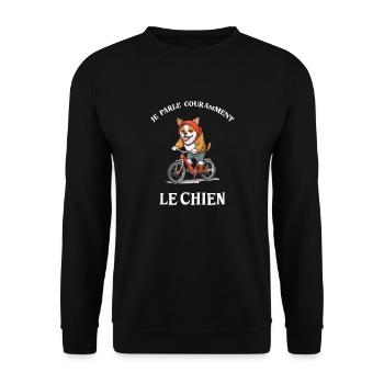 Je parle couramment le chien - Sweat-shirt Unisexe - noir - Devant - Alina (178cm) & Michal (187cm)