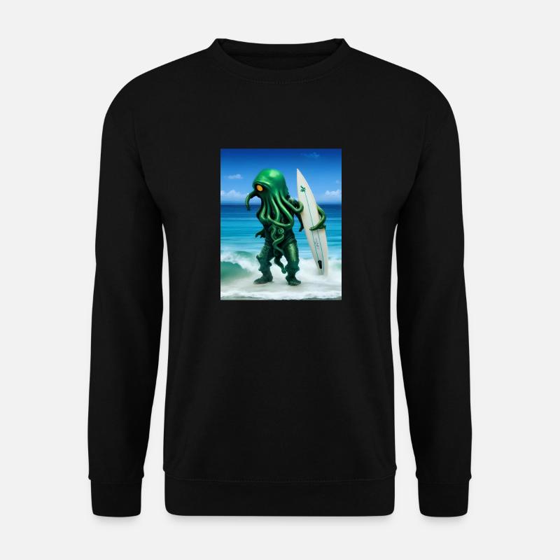 Surfing Octopus - Unisex Pullover - Schwarz