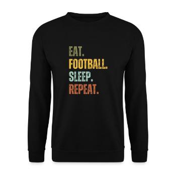 EAT FOOTBALL SLEEP REPEAT - Unisex Sweatshirt - black - Front - Alina (178cm) & Michal (187cm)