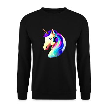 Listen to unicorn music mythical animal unicorns unicorn - Unisex Sweatshirt - black - Front - Alina (178cm) & Michal (187cm)