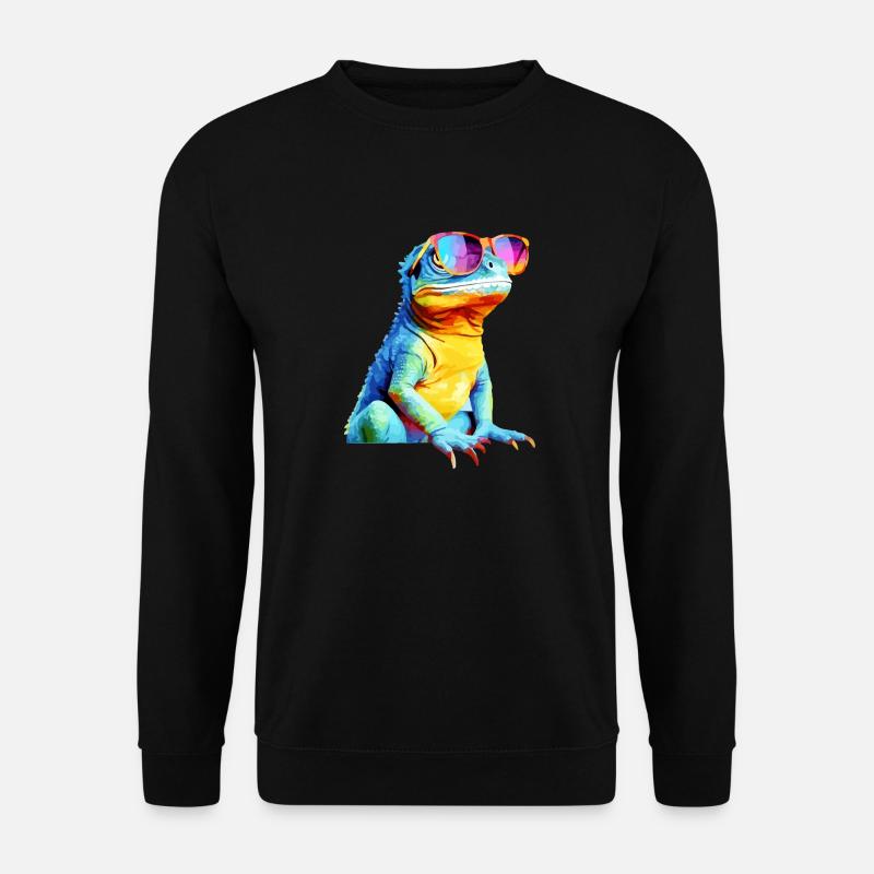 Hacko le lézard à lunettes - Sweat-shirt Unisexe - noir
