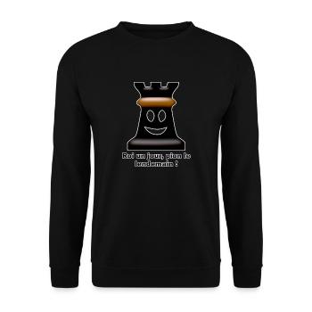 roi un jour pion le lendemain - Sweat-shirt Unisexe - noir - Devant - Alina (178cm) & Michal (187cm)