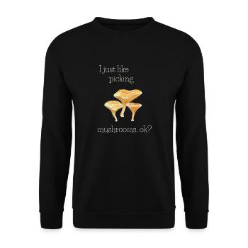 J’aime juste cueillir des champignons3 - Sweat-shirt Unisexe - noir - Devant - Alina (178cm) & Michal (187cm)