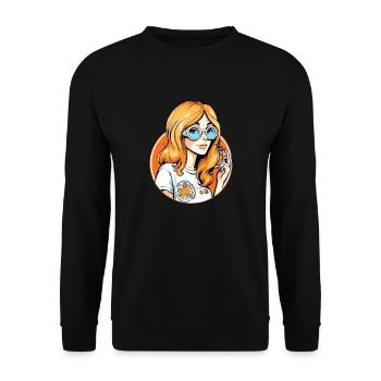 Anne hippie - Unisex Sweatshirt - black - Front - Alina (178cm) & Michal (187cm)