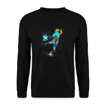 Handball, handballer, Beachhandball,Graffiti - Unisex Pullover - Schwarz - Vorne - Alina (178cm) & Michal (187cm)