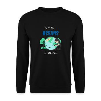 1 einziges Ziel: P Die Ozeane, retten Sie den Planeten - Unisex Pullover - Schwarz - Vorne - Alina (178cm) & Michal (187cm)