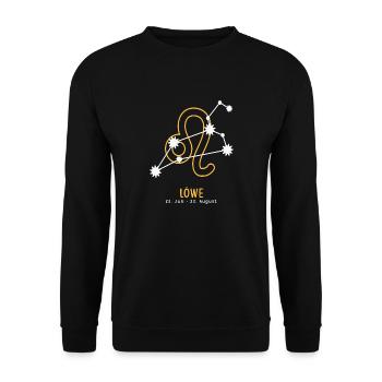 Sternzeichen Illustration Löwe - Unisex Pullover - Schwarz - Vorne - Alina (178cm) & Michal (187cm)