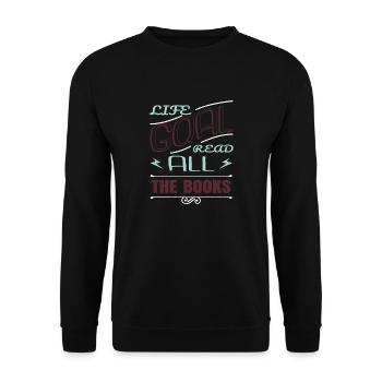 bibliophile présente idée j’aime les livres amoureux des livres - Sweat-shirt Unisexe - noir - Devant - Alina (178cm) & Michal (187cm)