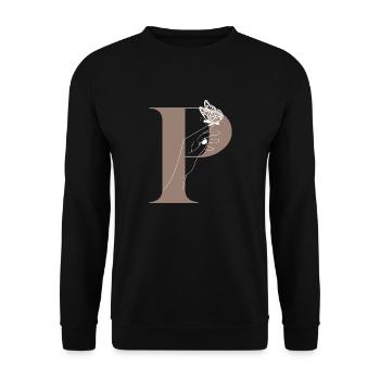 letter P Magic butterfly - Unisex Sweatshirt - black - Front - Alina (178cm) & Michal (187cm)