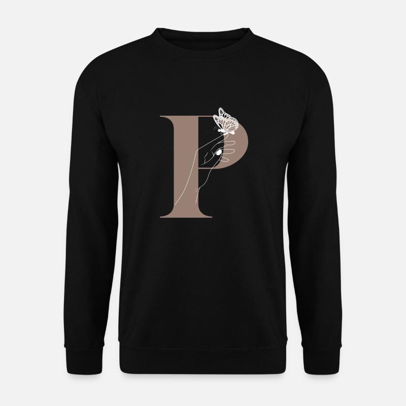 letter P Magic butterfly - Unisex Sweatshirt - black