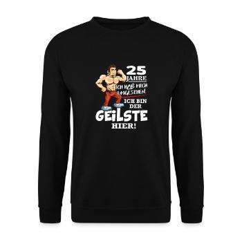 Geburtstag 25 Jahre Der Beste Geilste Chef KIng - Unisex Pullover - Schwarz - Vorne - Alina (178cm) & Michal (187cm)
