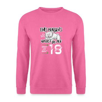 Geburtstag 18 Aufwachen Bär Hund Tiere Niedlich - Unisex Pullover - Pink - Vorne