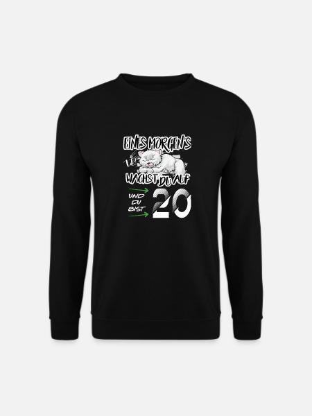Geburtstag 20 Aufwachen Bär Hund Tiere Niedlich - Unisex Pullover - Schwarz