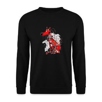 Loko le chien rouge - Sweat-shirt Unisexe - noir - Devant - Alina (178cm) & Michal (187cm)
