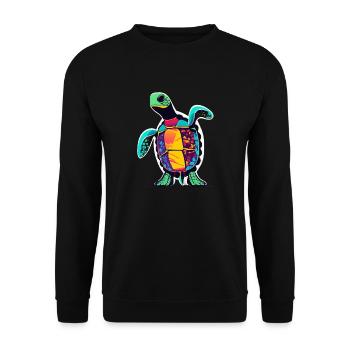 Schildkröte - Unisex Pullover - Schwarz - Vorne - Alina (178cm) & Michal (187cm)