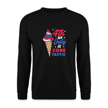 4th of July is cone-tastic - Unisex Sweatshirt - black - Front - Alina (178cm) & Michal (187cm)