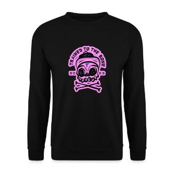 entraîné à l’os Musculation Fitness Rose - Sweat-shirt Unisexe - noir - Devant - Alina (178cm) & Michal (187cm)