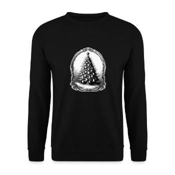 Christmas Tree / Fir / Baubles / Star - Unisex Sweatshirt - black - Front - Alina (178cm) & Michal (187cm)