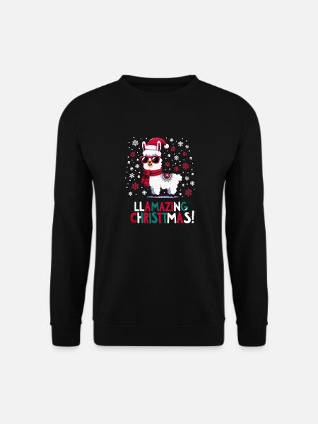 Llamazing Noël Dark Design - Sweat-shirt Unisexe - noir