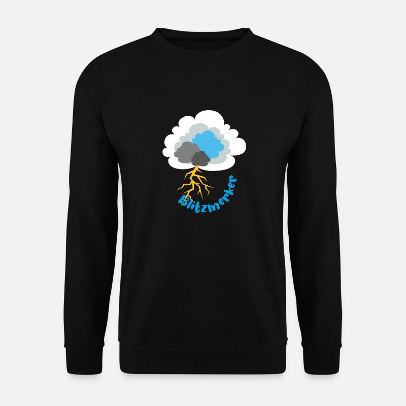Blitz Gewitter Wolke Sturm Meteorologie - Unisex Pullover - Schwarz
