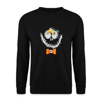 Gesicht,comic,halloween, Monster - Unisex Pullover - Schwarz - Vorne - Alina (178cm) & Michal (187cm)