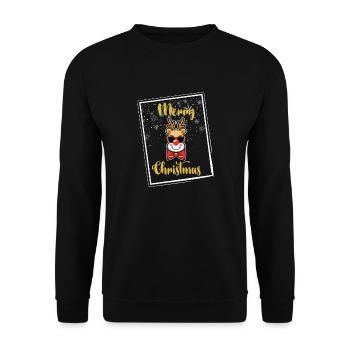 Merry Christmas - Unisex Pullover - Schwarz - Vorne - Alina (178cm) & Michal (187cm)