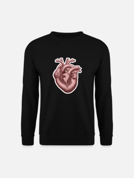 Realistinen sydäntatuointi - Unisex svetaripaita - musta