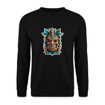 tiki beach - statue polynèsie - Sweat-shirt Unisexe - noir - Devant - Alina (178cm) & Michal (187cm)