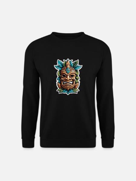 tiki beach - statue polynèsie - Sweat-shirt Unisexe - noir