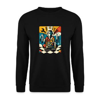 Cool technicien Art cadeau - Sweat-shirt Unisexe - noir - Devant - Alina (178cm) & Michal (187cm)