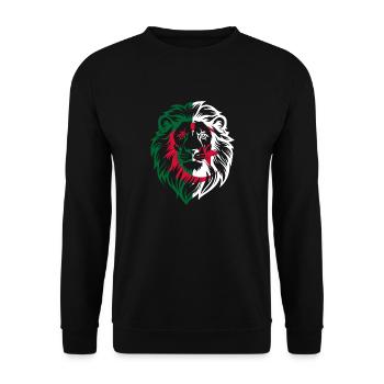 lion Algérien -idée cadeau Algérie - Sweat-shirt Unisexe - noir - Devant - Alina (178cm) & Michal (187cm)
