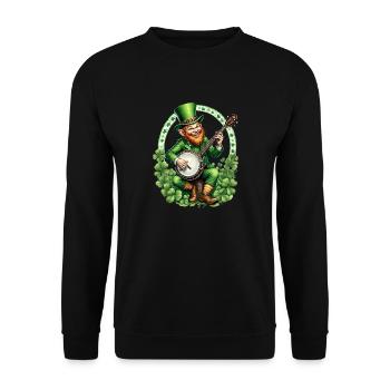 Leprechaun Banjo Player I Irish Music I St. - Unisex Pullover - Schwarz - Vorne - Alina (178cm) & Michal (187cm)