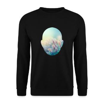 Wie der Wind durch meinen Kopf die Wiese wiegt - Unisex Pullover - Schwarz - Vorne - Alina (178cm) & Michal (187cm)