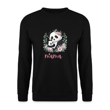 Panda Lover I Maman Panda Et Cub Fête Des Mères - Sweat-shirt Unisexe - noir - Devant - Alina (178cm) & Michal (187cm)