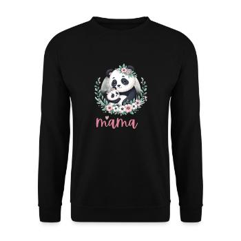 Panda Lover I Maman Panda Et Cub Fête Des Mères - Sweat-shirt Unisexe - noir - Devant - Alina (178cm) & Michal (187cm)