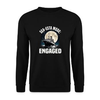 Sea-esta Mode Engaged Cruise Ship Vacation Group - Unisex Sweatshirt - black - Front - Alina (178cm) & Michal (187cm)