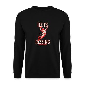 Jesus Slam Dunking Easter Fun - Unisex Sweatshirt - black - Front - Alina (178cm) & Michal (187cm)
