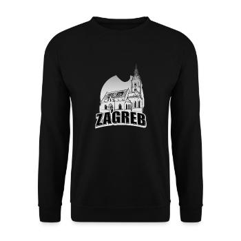 Zagreb Kroatien hrvatska hrv hrv travel tourist croat - Unisex Pullover - Schwarz - Vorne - Alina (178cm) & Michal (187cm)