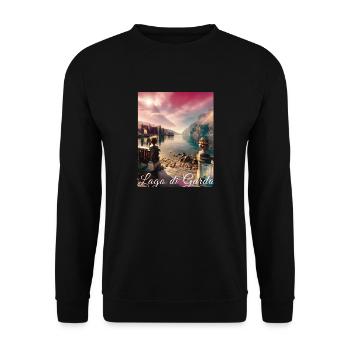 Lago di garda,Lake Garda,lake,landscape - Unisex Sweatshirt - black - Front - Alina (178cm) & Michal (187cm)