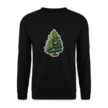 Fir Single Tree - Unisex Sweatshirt - black - Front - Alina (178cm) & Michal (187cm)