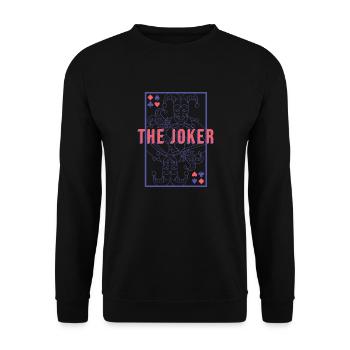 The Joker Playing Card - Unisex Sweatshirt - black - Front - Alina (178cm) & Michal (187cm)